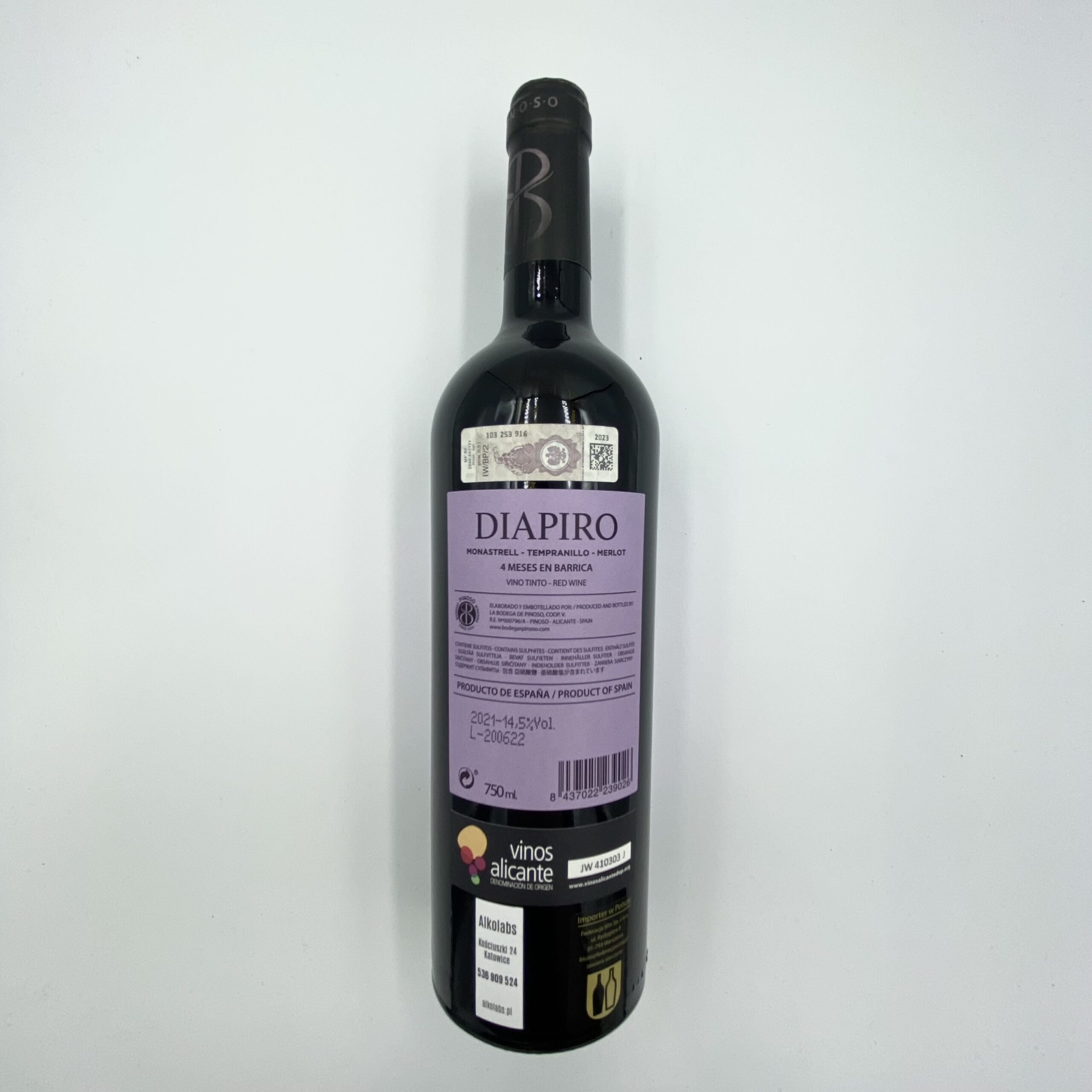 DIAPIRO MONASTRELL TEMPRANILLO MERLOT CZ/W 14,5% 0,75L