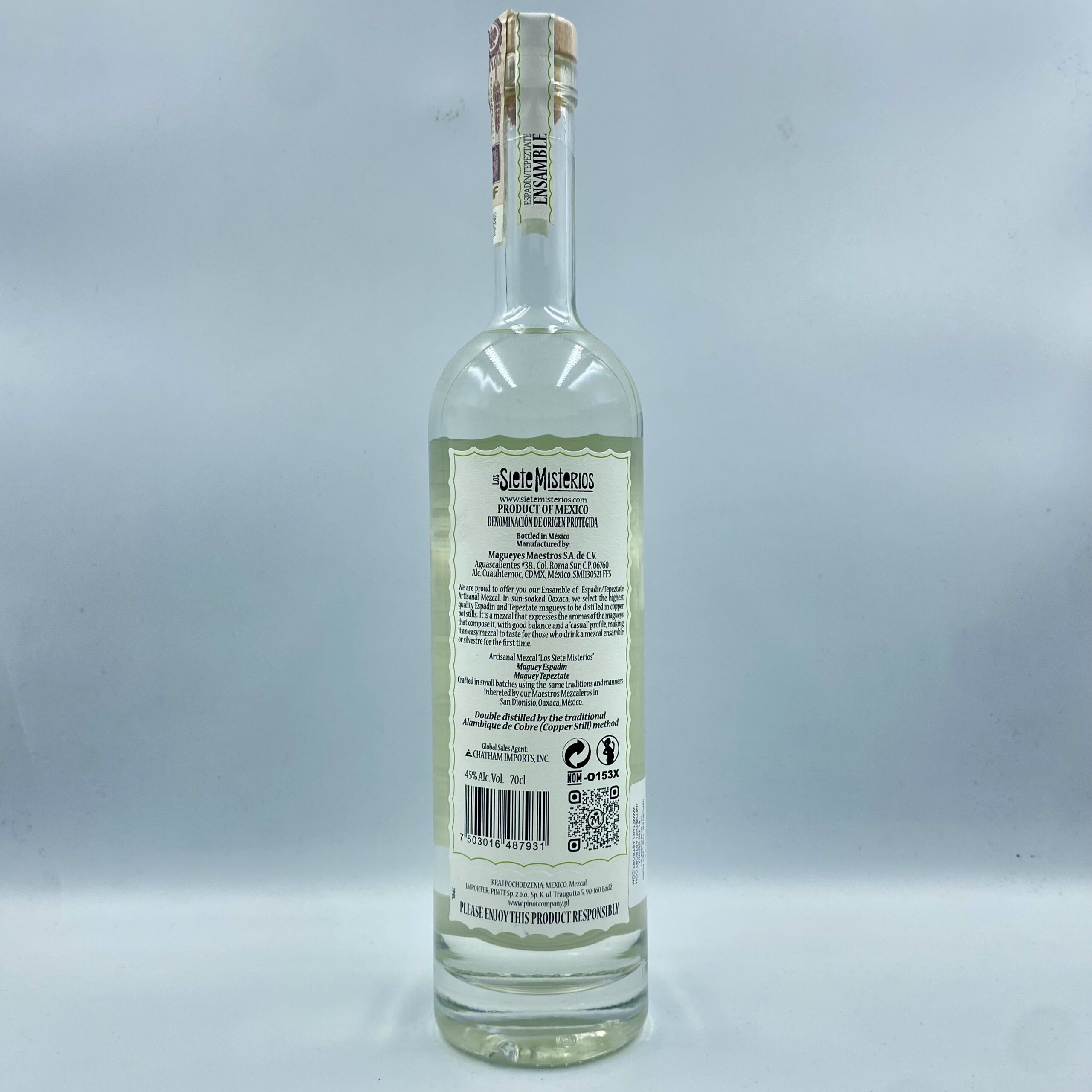 LOS SIETE MISTERIOS ESPADIN TEPEZTATE 45% 0,7L