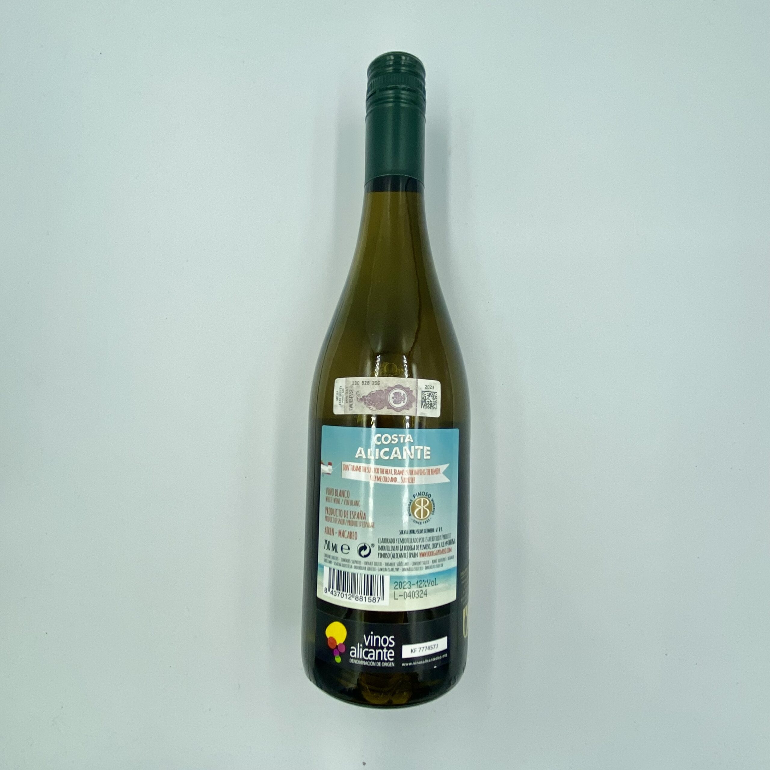 COSTA ALICATE AIREN MACABEO SPAIN - SEMIDRY - WHITE 13% 0,75L