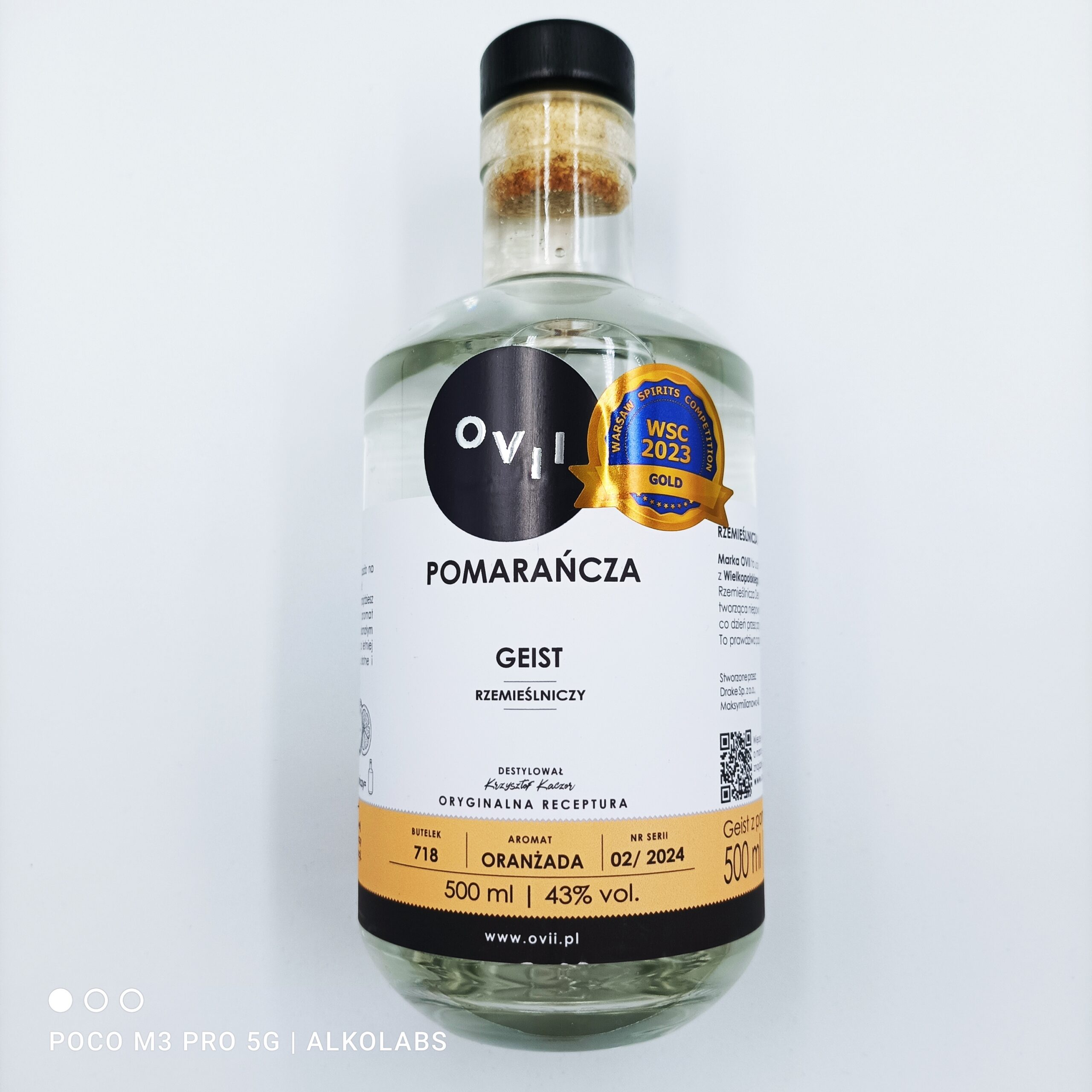 OVII GEIST Z POMARAŃCZY 43% 0,5 L