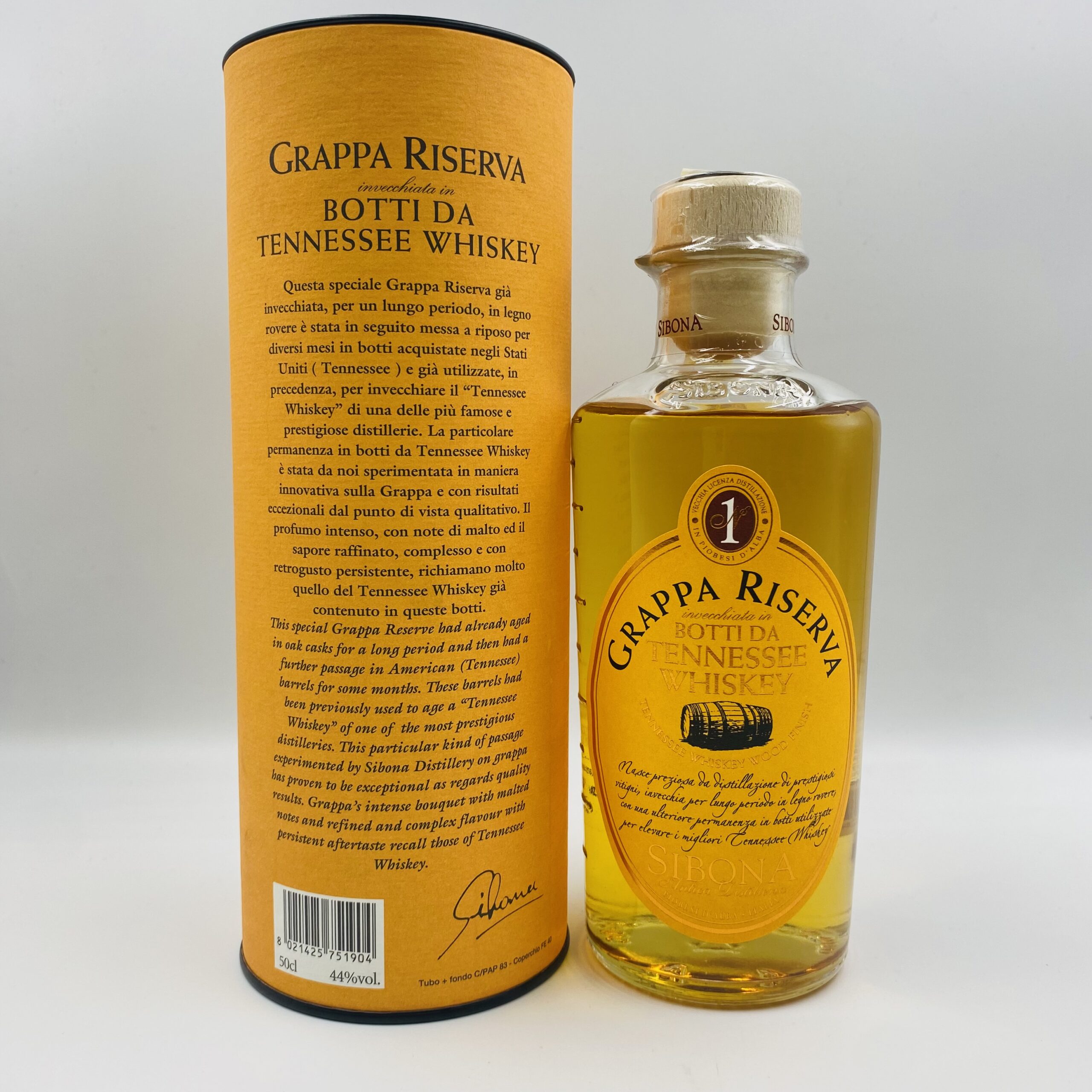 GRAPPA SIBONA RISERVA BOTTI DA WHISKEY 44% 0,5 L