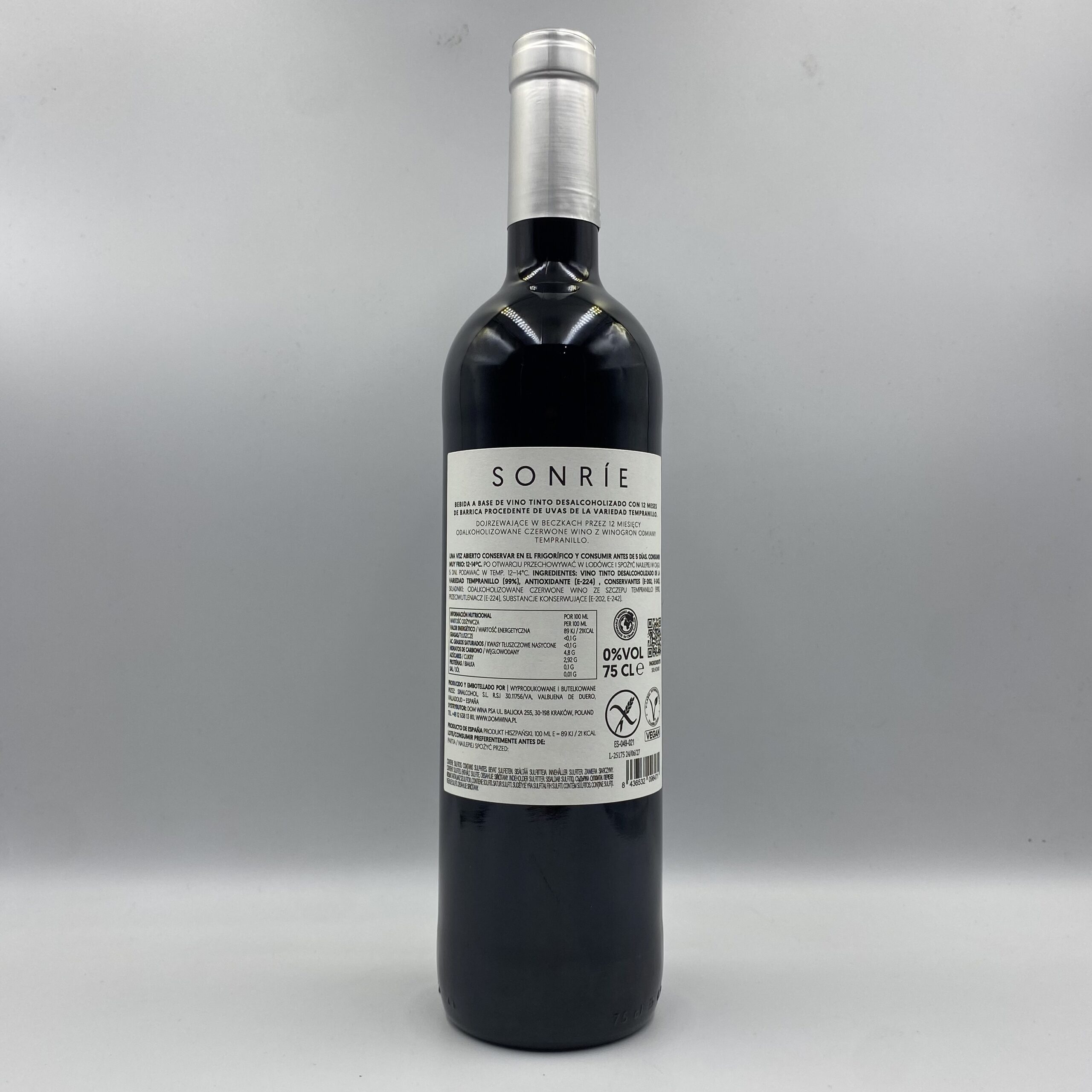 SONRIE TINTO 12 MONTHS SPAIN - DRY - RED 0% 0,75L