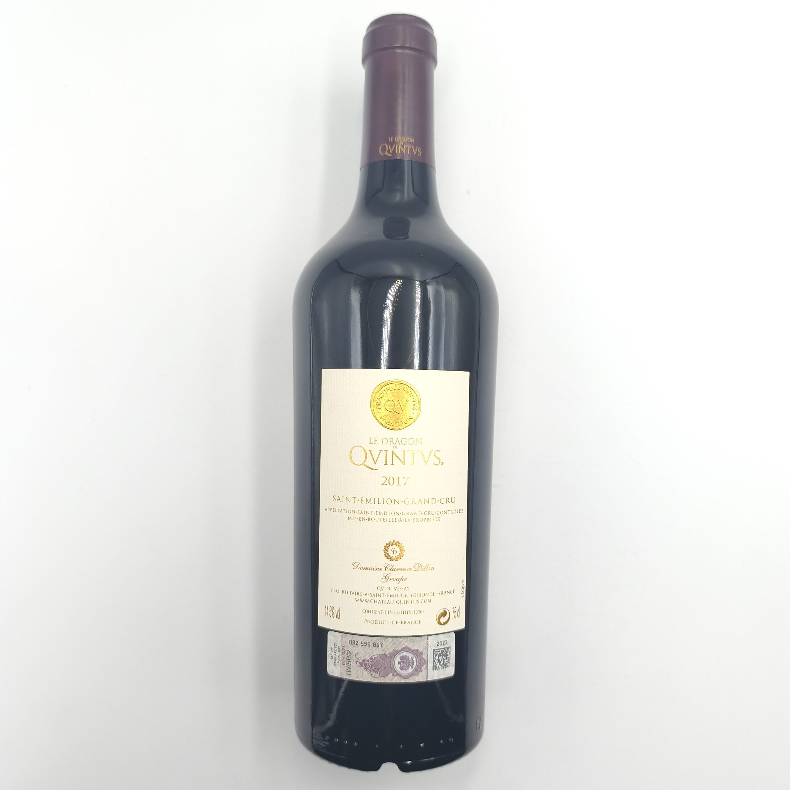 LE DRAGON DE QUINTUS 2017 - FRANCE - DRY - RED 13,5% 0,75L