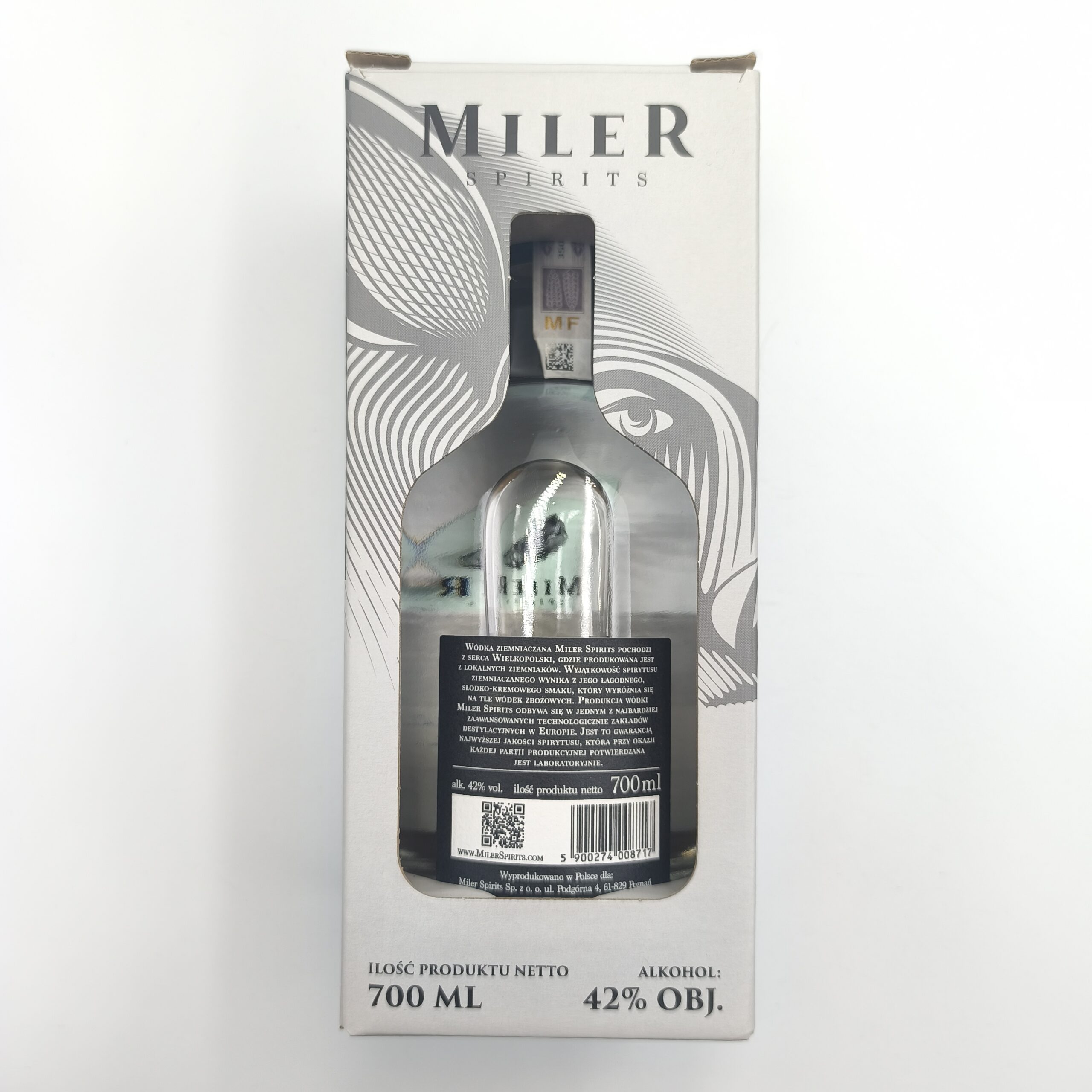 WÓDKA Z ZIEMNIAKÓW MILER SPIRITS 42% 0,7L