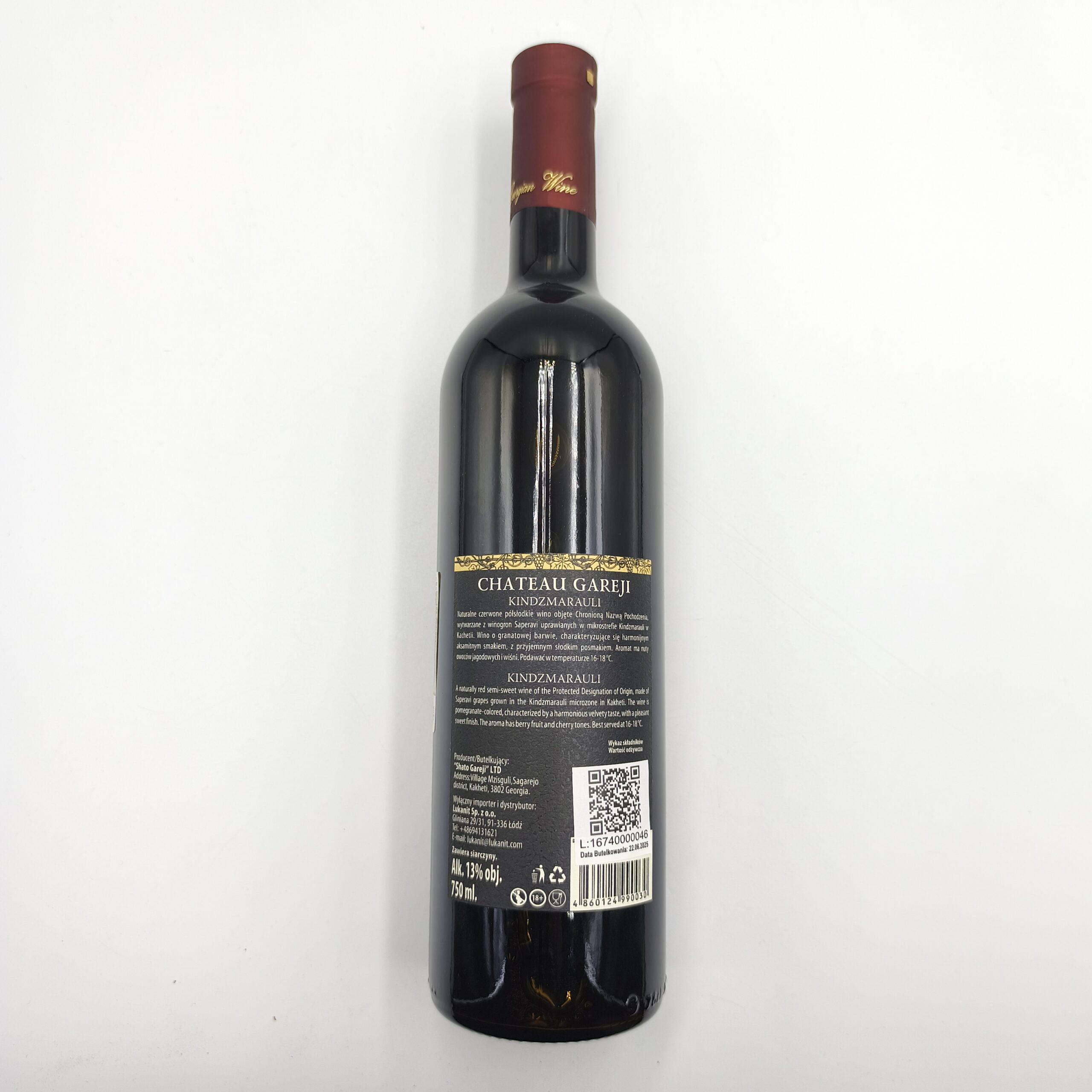 CHATEAU GAREJI KINDZMARAULI GRUZJA - RED - SEMI-SWEET 2022 13% 0,75L