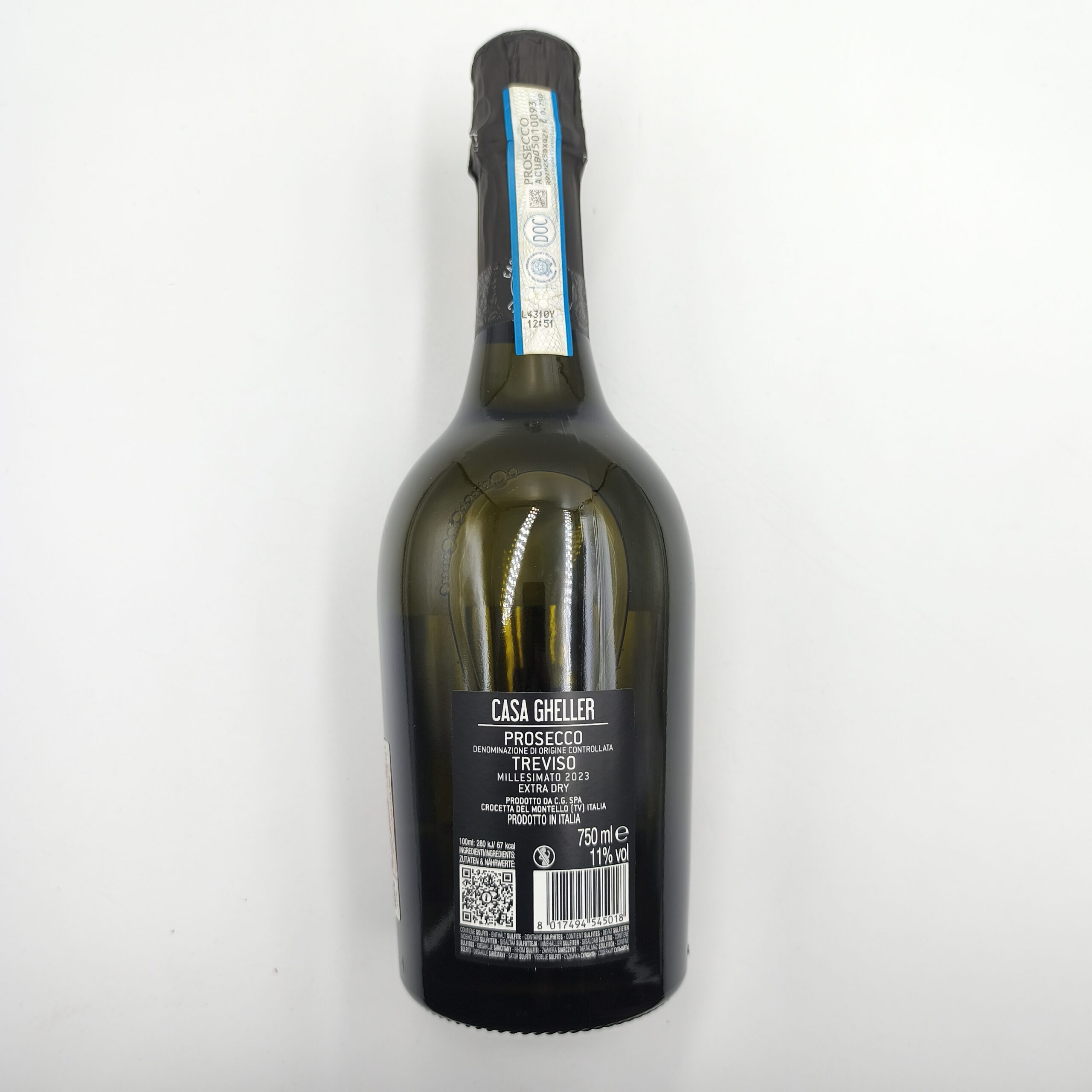 PROSECCO SPUMANTE MILESIMATO CASA GHELLER - ITALY - EXTRA DRY - WHITE - 11% - 0,75 L