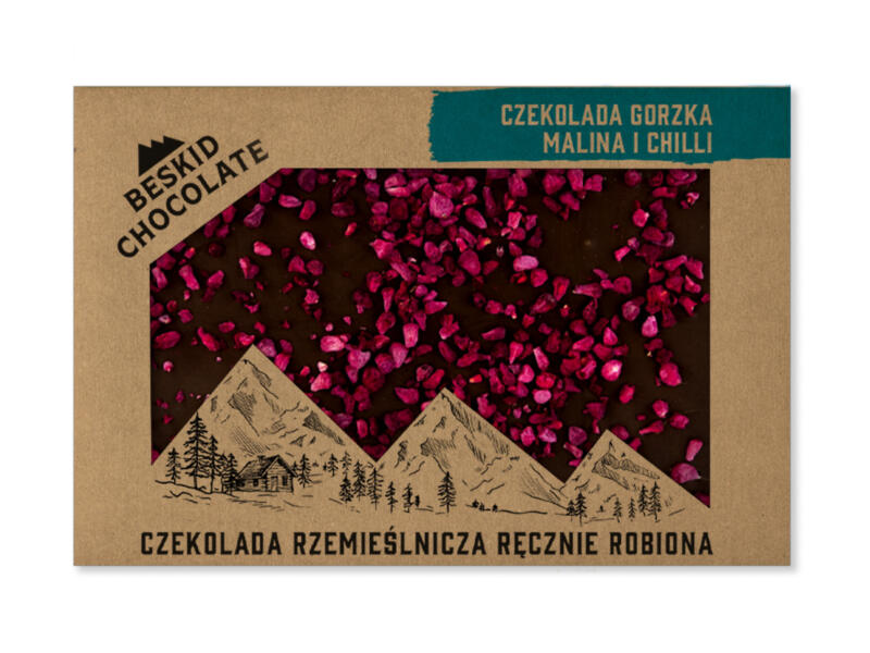 BESKID CHOCOLATE CZEKOLADA GORZKA MALINA I CHILLI 70 G